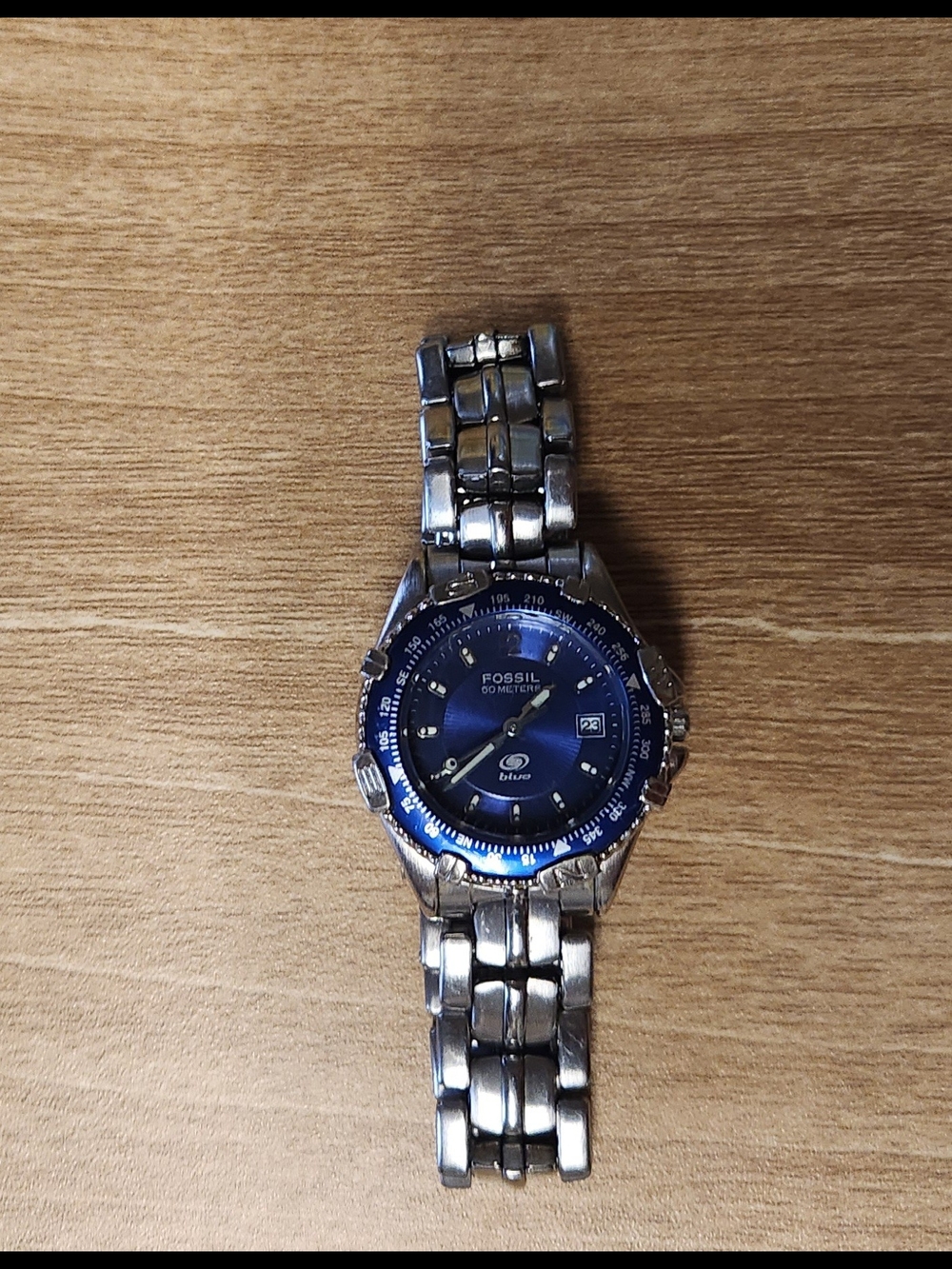 Fossil Stainless Steel Watch with Blue Dial